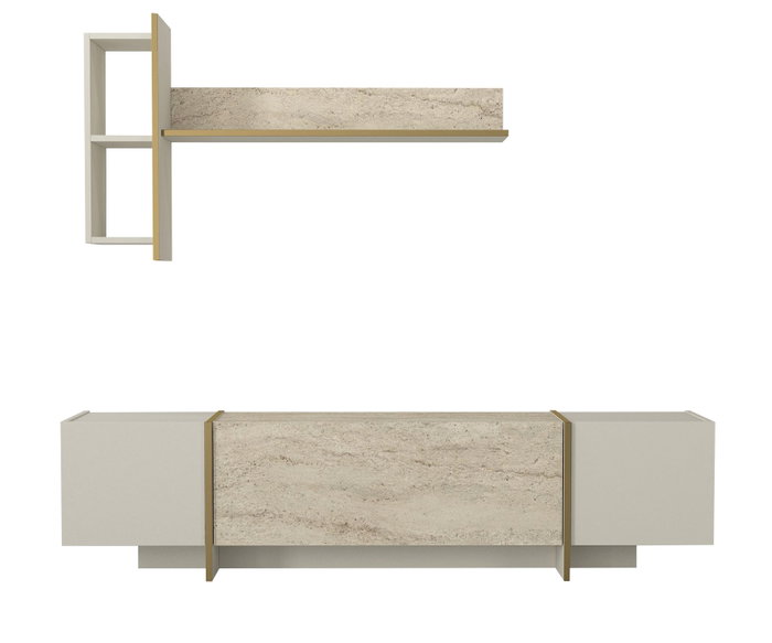 Hanah Home Veyron - Mueble de TV Travertino y Arenisca Hanah Home Veyron - Mueble de TV Travertino y Arenisca